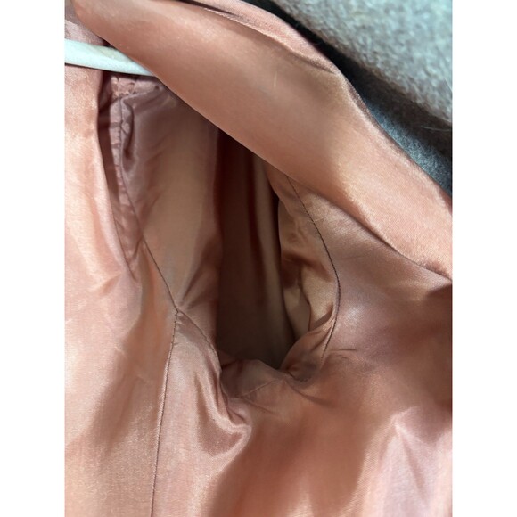 Vtg Michelle Wool Blend Rabbit Fur Trim Double Breasted Peacoat Retro Glam Sz S - Picture 9 of 14